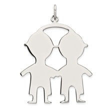 Sterling Silver Engraveable Boy/Boy Disc Charm hide-image