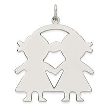 Sterling Silver Engraveable Girl/Girl Disc Charm hide-image