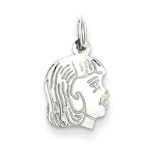 Sterling Silver Engraveable Girl Disc Charm hide-image