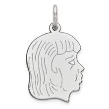 Sterling Silver Engraveable Girl Disc Charm hide-image