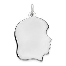 Sterling Silver Engraveable Girl Disc Charm hide-image