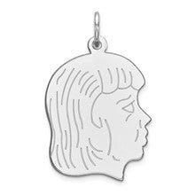 Sterling Silver Engraveable Girl Disc Charm hide-image