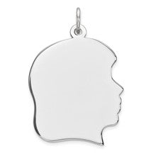 Sterling Silver Engraveable Girl Disc Charm hide-image