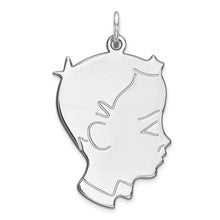 Sterling Silver Engraveable Boy Disc Charm hide-image