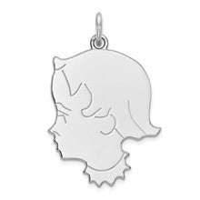 Sterling Silver Engraveable Girl Disc Charm hide-image