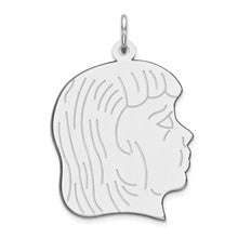 Sterling Silver Engraveable Girl Disc Charm hide-image