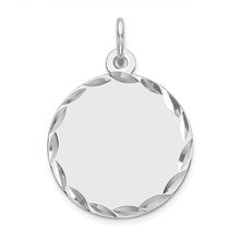 Sterling Silver Engraveable Round Disc Charm hide-image