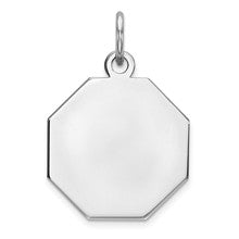 Sterling Silver Engraveable Octagon Disc Charm hide-image