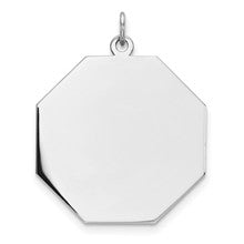 Sterling Silver Engraveable Octagon Disc Charm hide-image