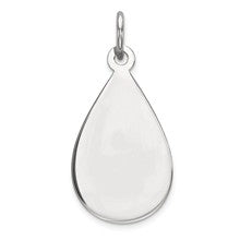 Sterling Silver Engraveable Teardrop Disc Charm hide-image