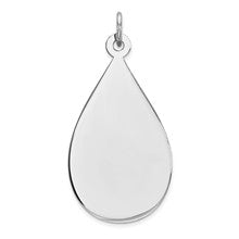 Sterling Silver Engraveable Teardrop Disc Charm hide-image