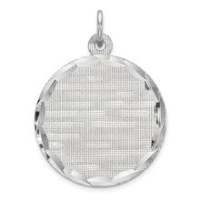 Sterling Silver Engraveable Round Patterned Disc Charm hide-image