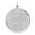 Engraveable Round Patterned Disc Charm in Sterling Silver