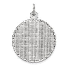 Sterling Silver Engraveable Round Patterned Disc Charm hide-image