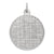 Engraveable Round Patterned Disc Charm in Sterling Silver