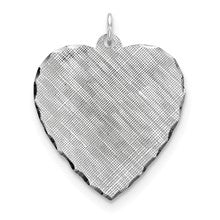 Sterling Silver Engraveable Heart Patterned Disc Charm hide-image