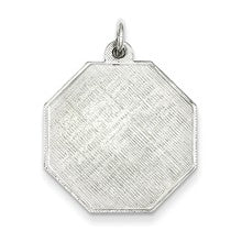 Sterling Silver Engraveable Octagon Patterned Disc Charm hide-image