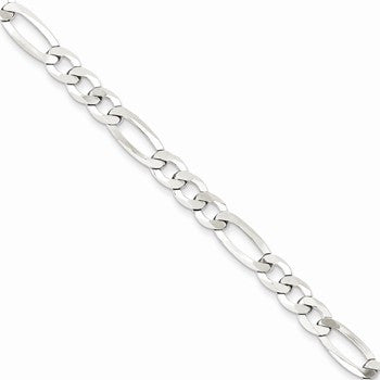 Sterling Silver Polished Flat Figaro Chain