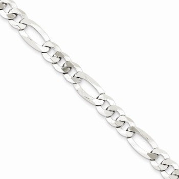 Sterling Silver Polished Flat Figaro Chain