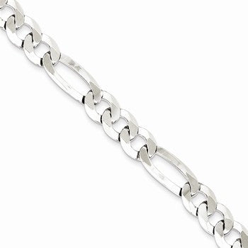 Sterling Silver Polished Flat Figaro Chain