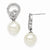 Sterling Silver 10-11mm White Shell Pearl CZ Dangle Earrings