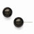 Sterling Silver 12-13mm Round Black Shell Pearl Stud Earrings