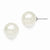 Sterling Silver 14-15mm Round White Shell Pearl Stud Earrings