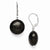 Sterling Silver 14-15mm Coin Black Shell Pearl Leverback Earrings