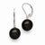 Sterling Silver 10-11mm Round Black Shell Pearl Leverback Earring, Jewelry Earrings