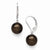 Sterling Silver 10-11mm Round Brown Shell Pearl Leverback Earring, Jewelry Earrings