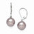 Sterling Silver 10-11mm Round Purple Shell Pearl Leverback Earring, Jewelry Earrings