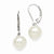 Sterling Silver 10-11mm Round White Shell Pearl Leverback Earring, Jewelry Earrings