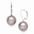 Sterling Silver 12-13mm Round Purple Shell Pearl Leverback Earring, Jewelry Earrings