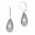 Sterling Silver 10x18mm Teardrop Grey Shell Pearl Earrings