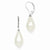 Sterling Silver 10x18mm Teardrop White Shell Pearl Earrings