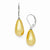 Sterling Silver 10x18mm Teardrop Yellow Shell Pearl Earrings