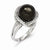 Sterling Silver Majestik 12-13mm Black Shell Pearl & CZ Ring