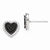 Sterling Silver Black White CZ Heart Post Earrings