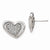 Sterling Silver CZ Polished Heart Post Earrings