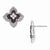 Sterling Silver CZ Polished Flower Post Earrings