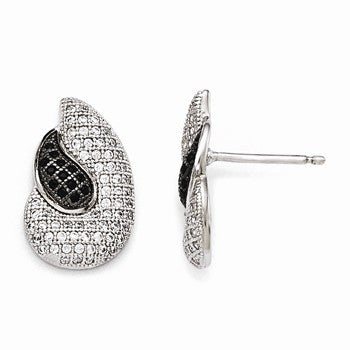 Sterling Silver CZ Polished Post Earrings
