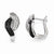 Sterling Silver Blk/White CZ Black Rhodium Earrings