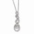 Sterling Silver & CZ Polished Fancy Oval Pendant Necklace