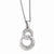 Sterling Silver & CZ Polished Circle Pendant Necklace