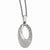 Sterling Silver & CZ Polished Oval Pendant Necklace