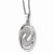 Sterling Silver & CZ Polished Oval Pendant Necklace