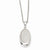 Sterling Silver & CZ Polished Fancy Oval Pendant Necklace