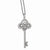 Sterling Silver & CZ Polished Key Pendant Necklace