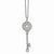 Sterling Silver & CZ Polished Key Pendant Necklace