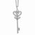 Sterling Silver & CZ Polished Key Pendant Necklace